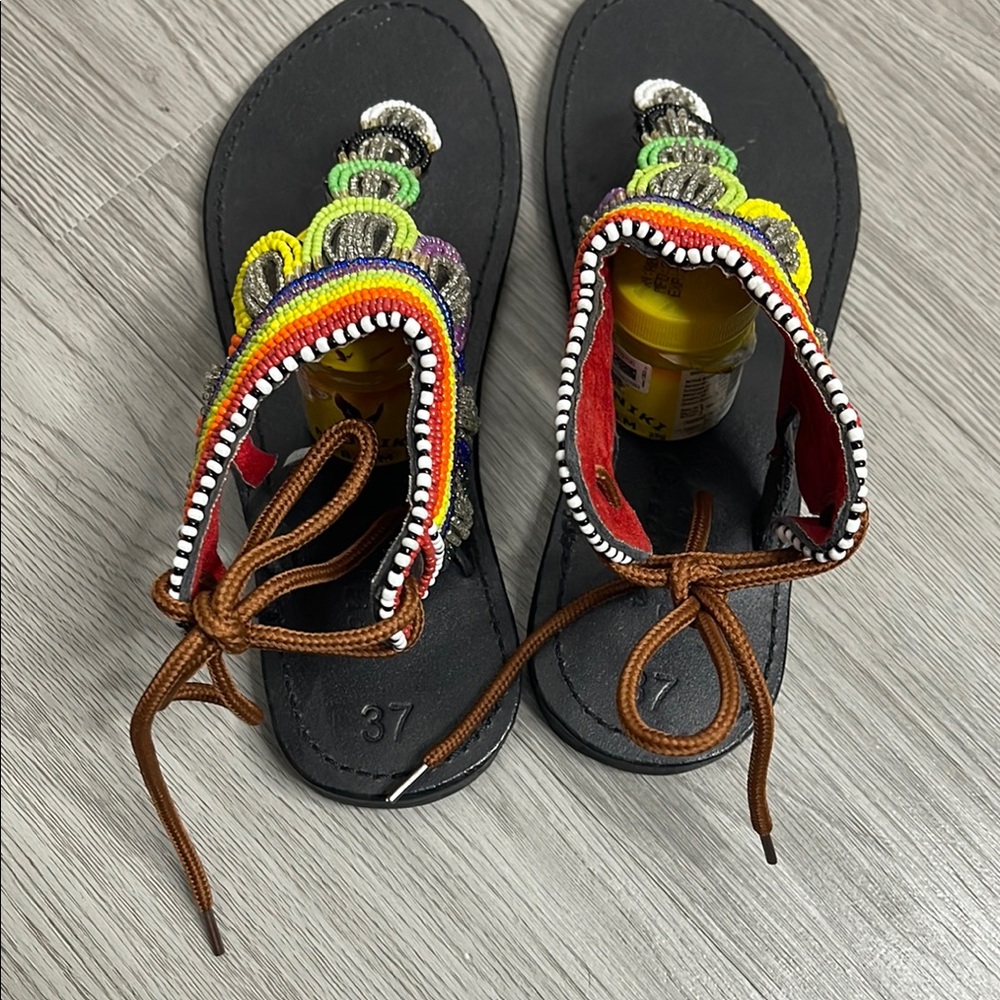 Colorful Beaded Kids Sandals